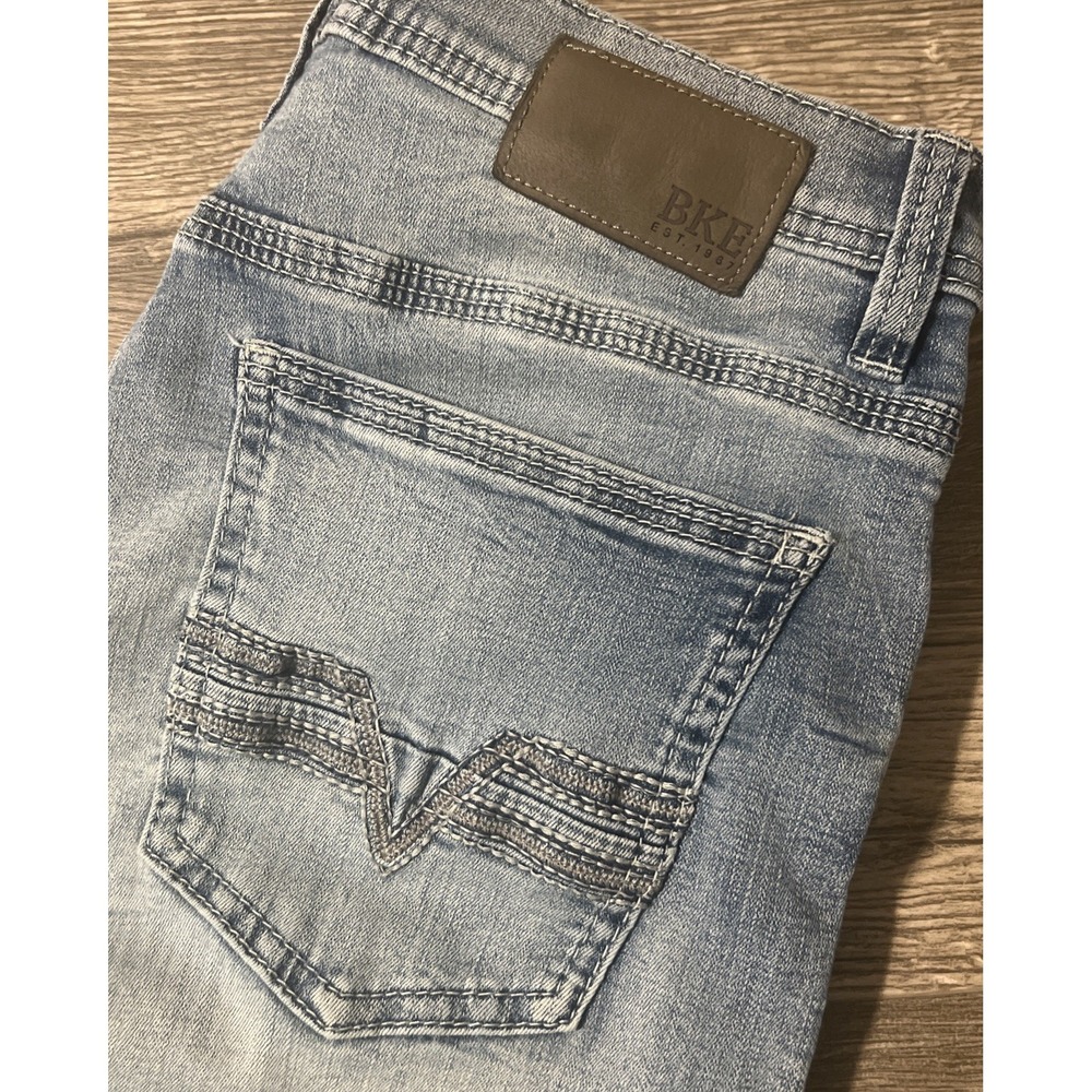 BKE Jake Straight Stretch Mid Rise Light Wash Blue Jeans Men's Size 34x32